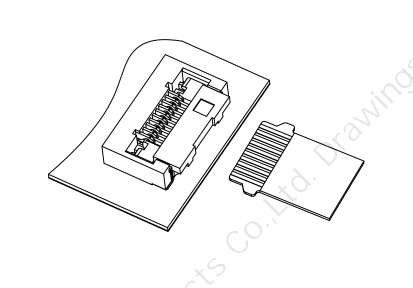 翻蓋臥貼0.5mm Pitch H2.55蝴蝶扣